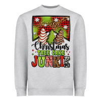Heather Grey Christmas tree cake junkie Heavyweight Sweatshirt - Jasminsmagicworld