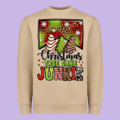 Christmas Tree Cake Junkie Heavyweight Sweatshirt Designed By Jasminsmagicworld
