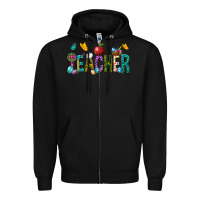 Black Easter Teacher Zipper Hoodie - NancyCooperArtShop