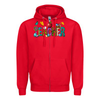Red Easter Teacher Zipper Hoodie - NancyCooperArtShop