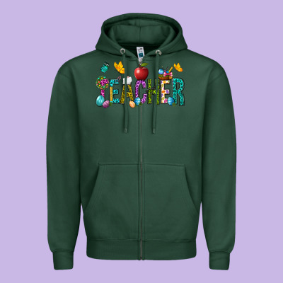 Easter Teacher Zipper Hoodie Designed By Nancycooperartshop