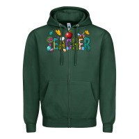Sports Green Easter Teacher Zipper Hoodie - NancyCooperArtShop