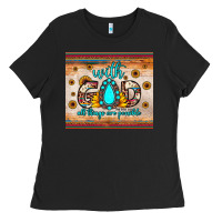 Black with god all things are possible matthew 19 26 Ladies Tee - JahusDesignShop