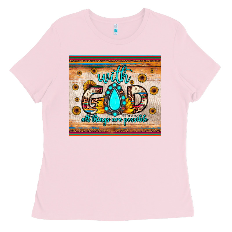 With God All Things Are Possible Matthew 19 26 Ladies Tee by JahusDesignShop | Teevron