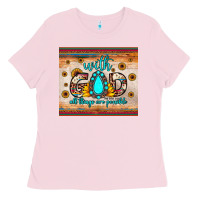 Bubblegum Pink with god all things are possible matthew 19 26 Ladies Tee - JahusDesignShop