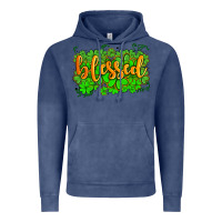 Vintage Denim blessed with  shamrocks Vintage Hoodie - AdoDesignShop