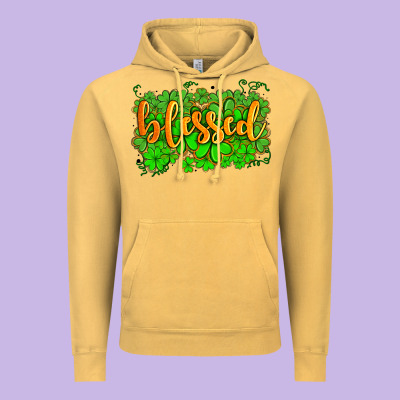 Blessed With  Shamrocks Vintage Hoodie Designed By Adodesignshop