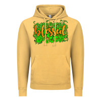 Vintage Mustard blessed with  shamrocks Vintage Hoodie - AdoDesignShop