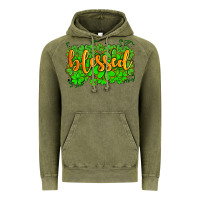 Vintage Olive blessed with  shamrocks Vintage Hoodie - AdoDesignShop