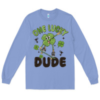 Colony Blue one lucky dude Long Sleeve Tee - MaliasSmallBusiness