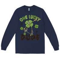 Navy one lucky dude Long Sleeve Tee - MaliasSmallBusiness