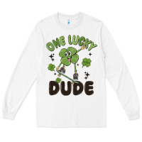 White one lucky dude Long Sleeve Tee - MaliasSmallBusiness