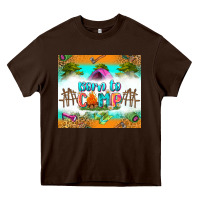 Chocolate Brown born to camp Heavy Core Tee - Zillion Design Studio