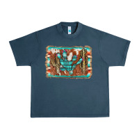 Midnight Navy cactus cowhide serape Urban Heavy Tee - AdoDesignShop