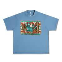 Pebble Blue cactus cowhide serape Urban Heavy Tee - AdoDesignShop
