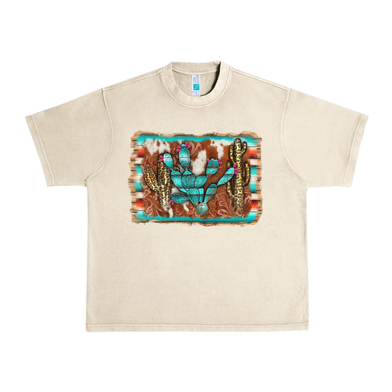 Cactus Cowhide Serape Urban Heavy Tee by AdoDesignShop | Teevron