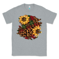 Heather Grey Christmas leopard sunflower Classic Tee - BarkalooDesign