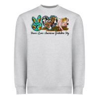 Heather Grey peace love yorkshire pig Heavyweight Sweatshirt - LillyAllenDesigns