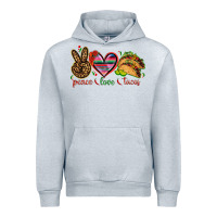 Heather Grey Peace love tacos Mexico Urban Hoodie - HowdyJamesFarm