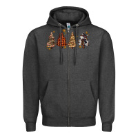 Charcoal Heather howdy christmas trees Zipper Hoodie - MaliasSmallBusiness