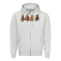 Dove Grey howdy christmas trees Zipper Hoodie - MaliasSmallBusiness