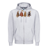 Heather Grey howdy christmas trees Zipper Hoodie - MaliasSmallBusiness
