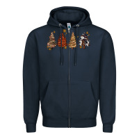 Navy howdy christmas trees Zipper Hoodie - MaliasSmallBusiness