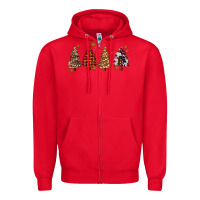 Red howdy christmas trees Zipper Hoodie - MaliasSmallBusiness