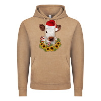 Vintage Coffee calf sunflower christmas Vintage Hoodie - JahusDesignShop