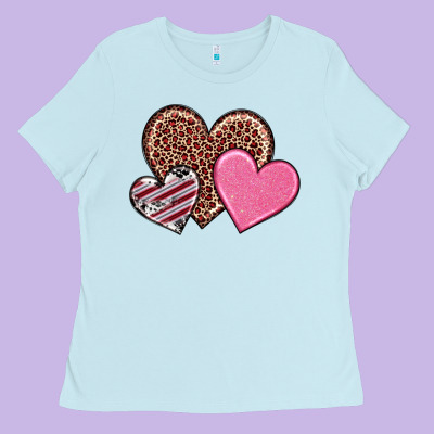 Valentine's Day Hearts Ladies Tee Designed By Ranaportraitstore
