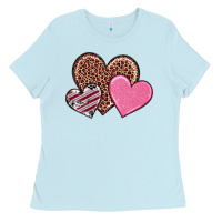 Baby Blue valentine's day hearts Ladies Tee - RanaPortraitStore