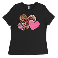 Black valentine's day hearts Ladies Tee - RanaPortraitStore