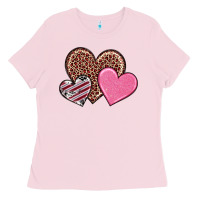 Bubblegum Pink valentine's day hearts Ladies Tee - RanaPortraitStore