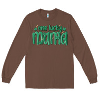 Chestnut one lucky mama Long Sleeve Tee - MaliasSmallBusiness