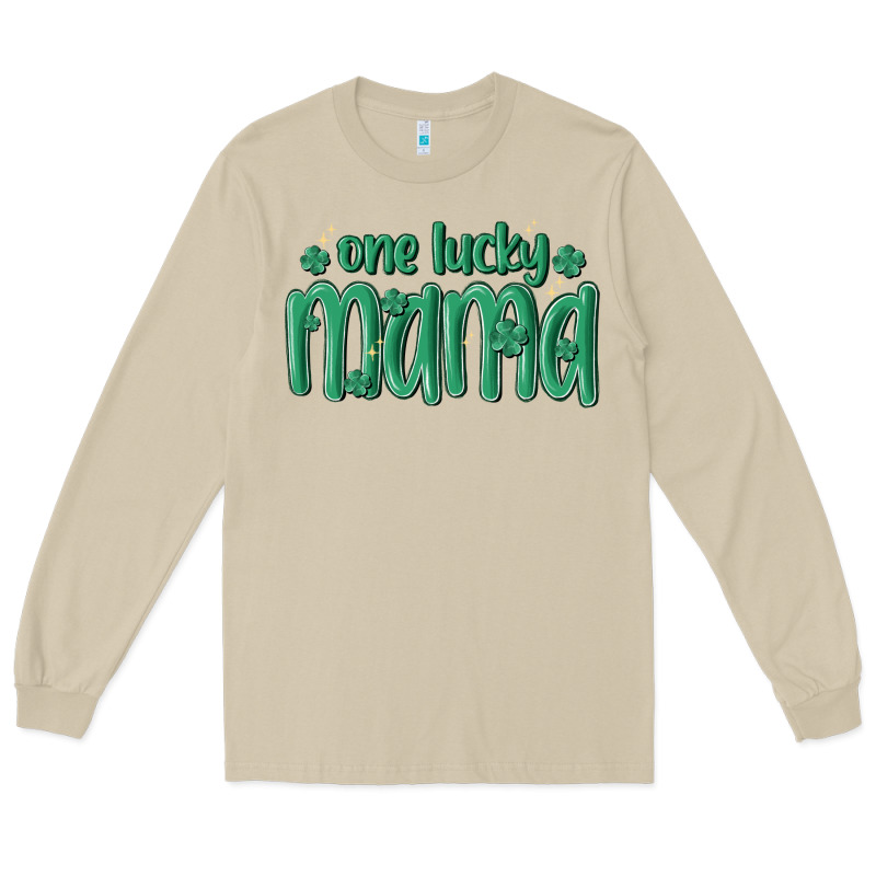 One Lucky Mama Long Sleeve Tee by MaliasSmallBusiness | Teevron