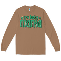 Toasted Coconut one lucky mama Long Sleeve Tee - MaliasSmallBusiness