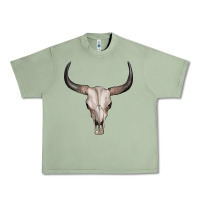 Oil Green bullskull Urban Heavy Tee - Artiststas