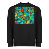 Black autism awareness puzzle Heavyweight Sweatshirt - BarkalooDesign