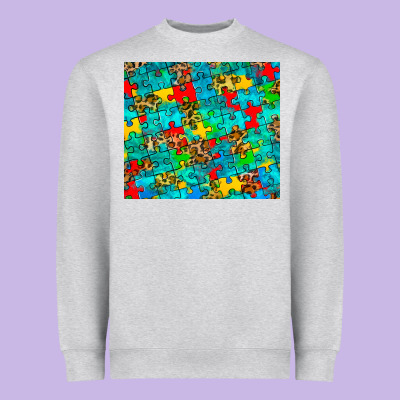 Autism Awareness Puzzle Heavyweight Sweatshirt Designed By Barkaloodesign