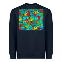 Navy autism awareness puzzle Heavyweight Sweatshirt - BarkalooDesign
