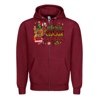 Burgundy Merry Cluckin' Christmas Zipper Hoodie - MaliasSmallBusiness