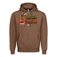Chestnut Merry Cluckin' Christmas Zipper Hoodie - MaliasSmallBusiness