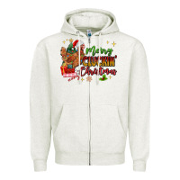 Oatmeal Heather Merry Cluckin' Christmas Zipper Hoodie - MaliasSmallBusiness