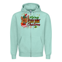 Seafoam Merry Cluckin' Christmas Zipper Hoodie - MaliasSmallBusiness