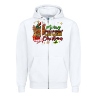 White Merry Cluckin' Christmas Zipper Hoodie - MaliasSmallBusiness