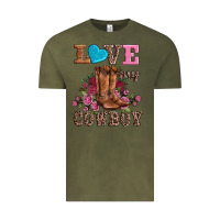 Vintage Olive valentines day love my cowboy Vintage Tee - AdoDesignShop