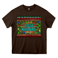 Chocolate Brown feliz navidad Heavy Core Tee - RanaPortraitStore