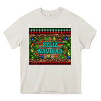 Cream feliz navidad Heavy Core Tee - RanaPortraitStore