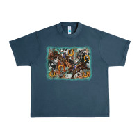 Midnight Navy bucking bronco rodeo revolver western background Urban Heavy Tee - AdoDesignShop