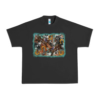 Pigment Black bucking bronco rodeo revolver western background Urban Heavy Tee - AdoDesignShop